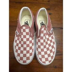 Kids Vans Checkerboard Slip On Shoes Rose Pink White Toddler Size 12